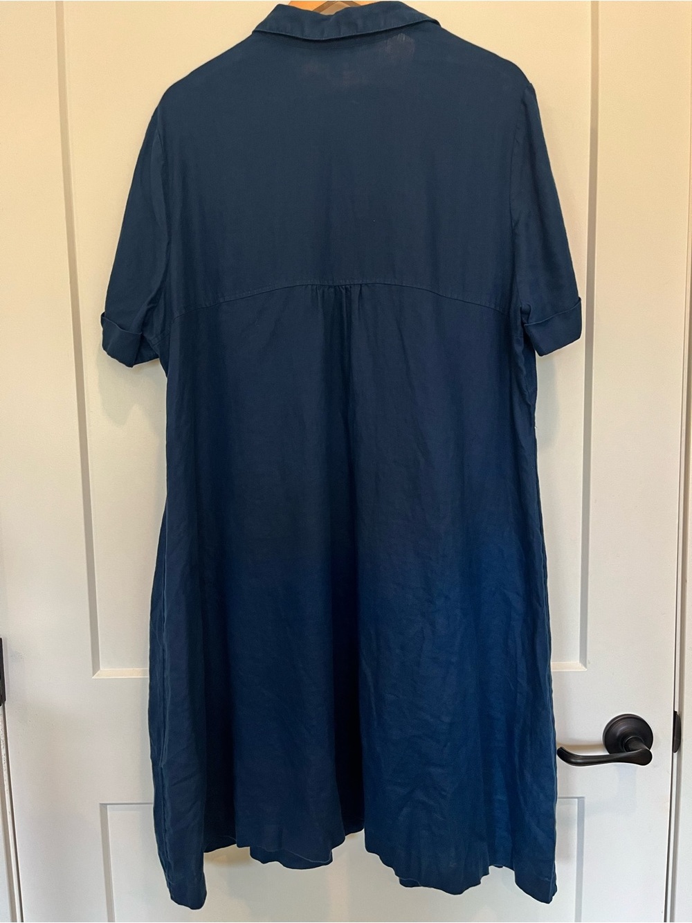 J. Jill Love Linen Shirt Dress Linen Navy Blue Resort Nautical Minimalist sz 2X - Picture 8 of 9